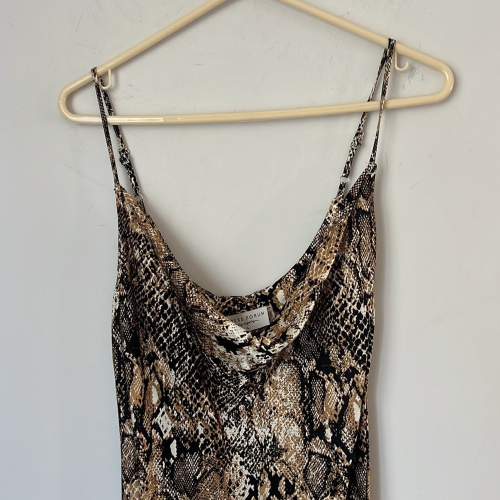 Dress Forum Women’s Snakeskin Print Sleeveless Maxi Dress Size Large ^ - Picture 2 of 8